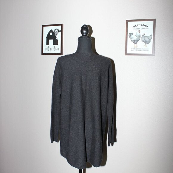 Vince Wool Cashmere V-neck oversized sweater Gray Size XS - Picture 2 of 6